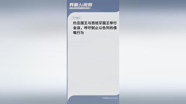 约旦国王与西班牙国王举行会谈 呼吁制止以色列的侵略行为