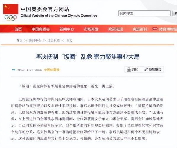 体育总局回应整改饭圈化建议:坚决抵制畸形“饭圈文化”