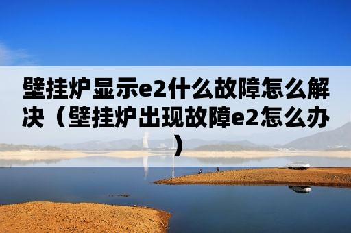 壁挂炉电子阀故障
