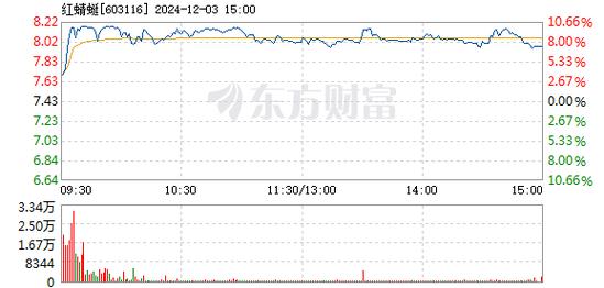 红蜻蜓12月3日快速上涨