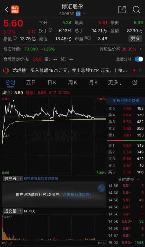 博汇股份1月3日盘中跌幅达5%