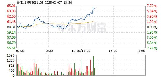 日丰股份1月7日盘中涨幅达5%