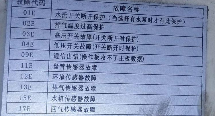 杭宁空气能故障