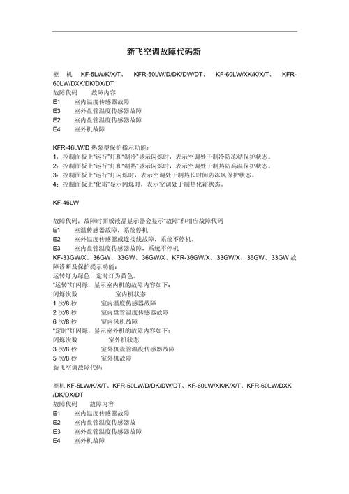 新飞电视故障代码表