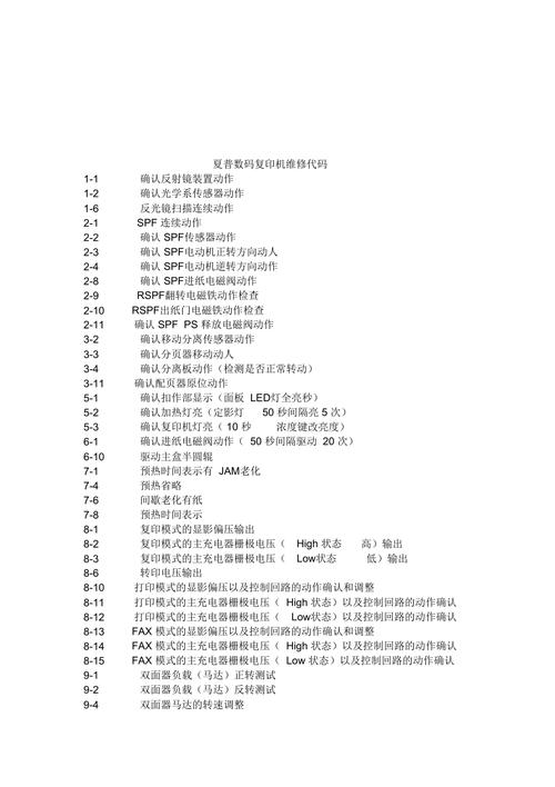 夏普电视清楚故障代码