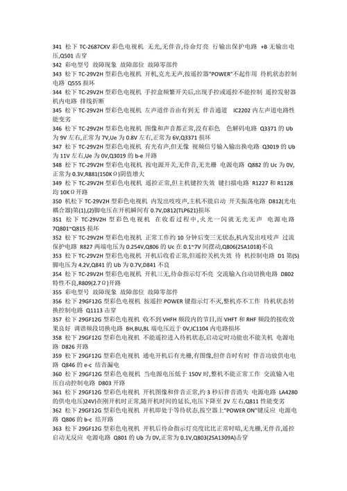 松下电视故障维修 案例