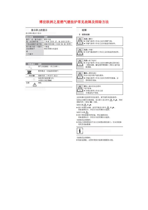 博世壁挂炉出故障如何复位?