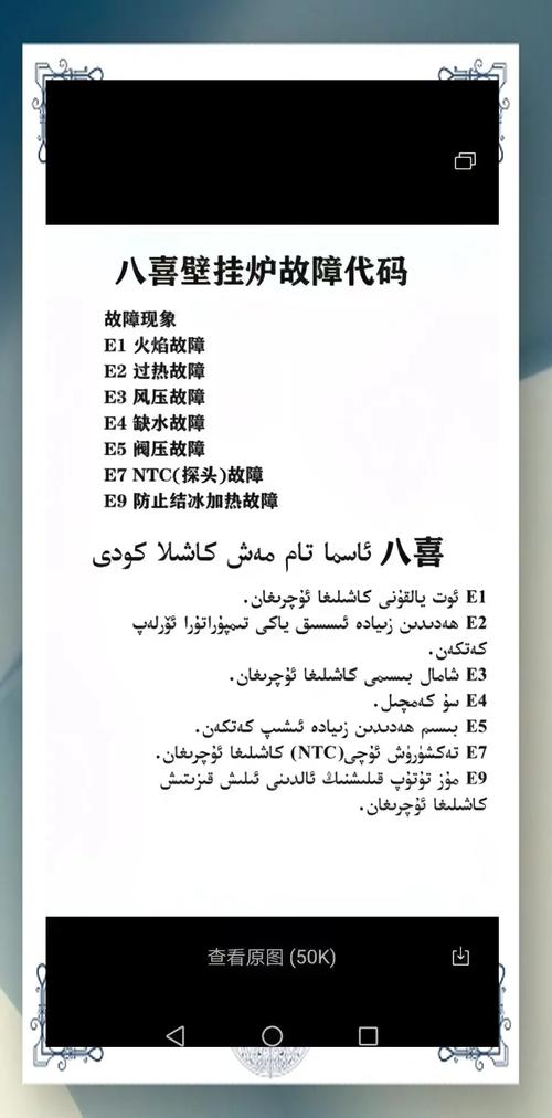 小树熊壁挂炉故障代码